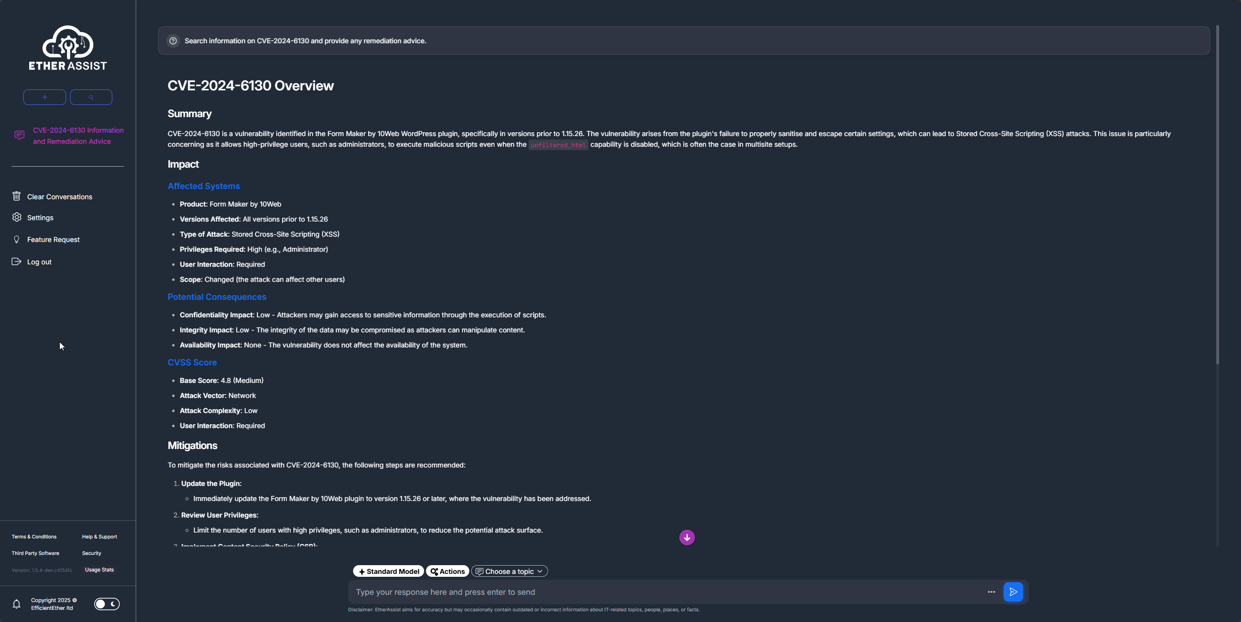 CVE search example
