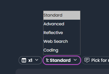 Chat model selection