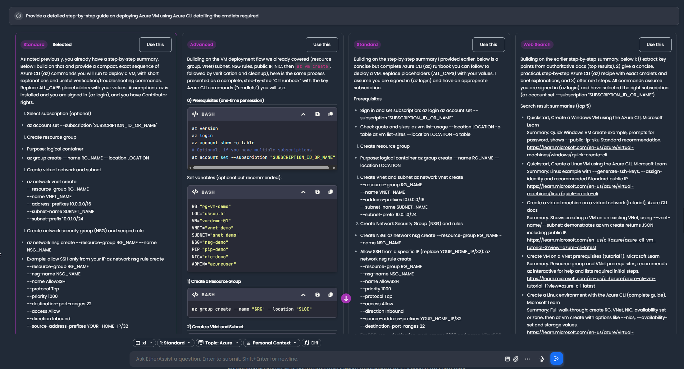 Compare mode output selection
