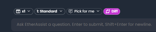 Diff toggle in chat bar