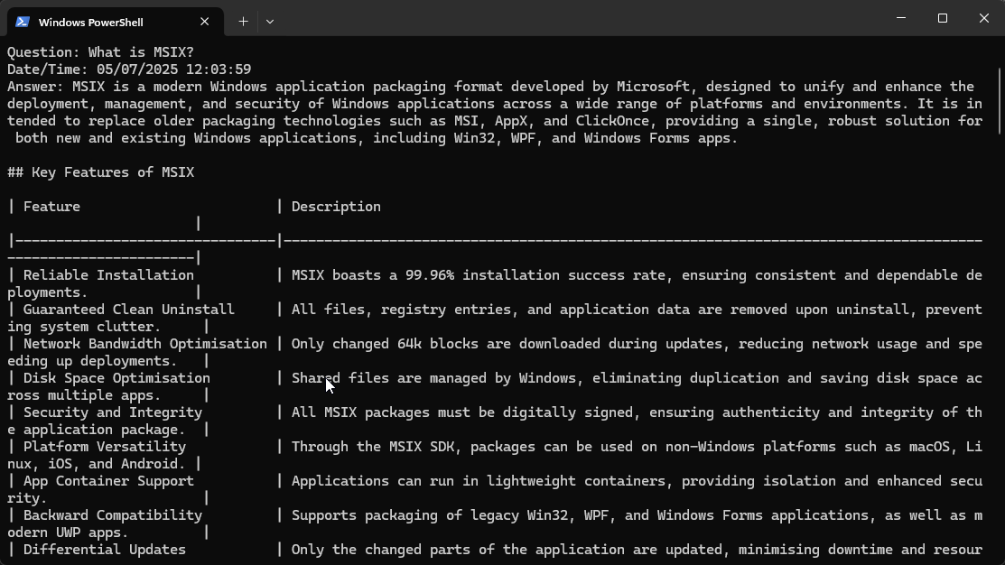 PowerShell script request in chat